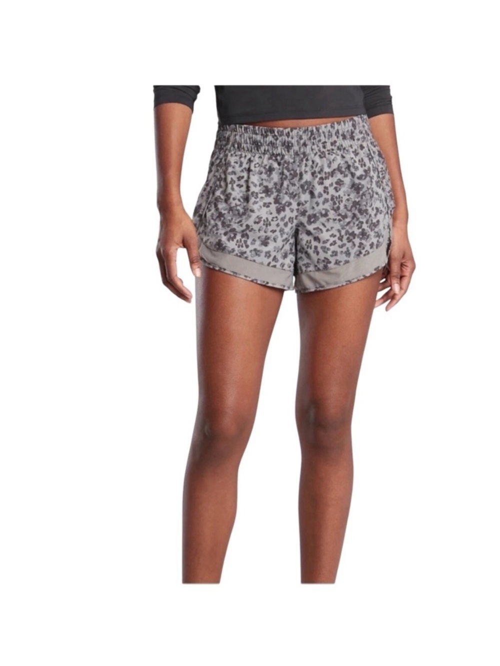 Athleta Printed Mesh Racer Athletic Running Short Size Small